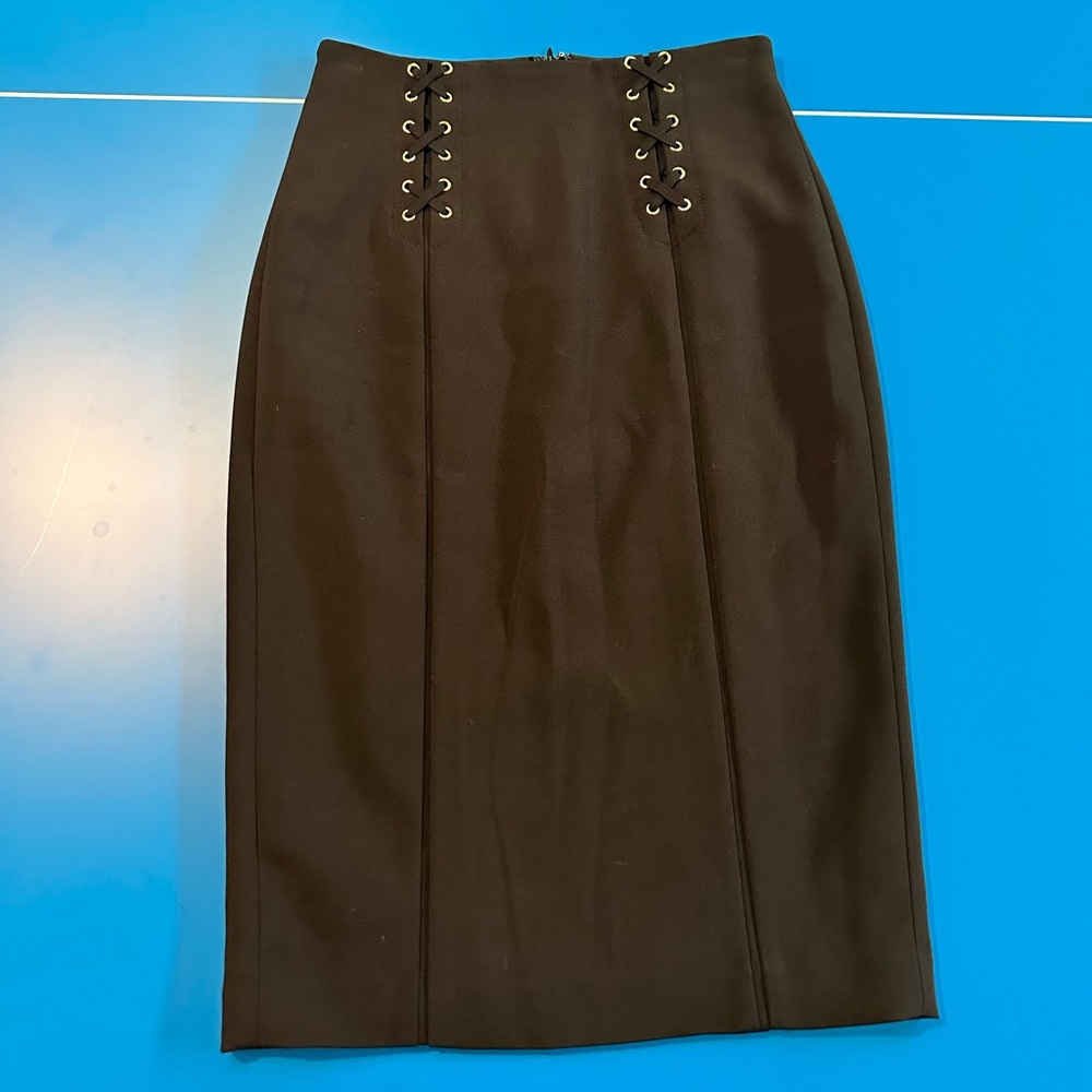 White House Black Market Black sexy black Lace-Up Pencil Skirt